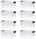 Superio 6.6 Quart Clear Plastic Storage Boxes with Lids, Stackable Organizer Containers, BPA-Free Storage Bins for Home, Office, School & Dorm, 8 Pack by Superio