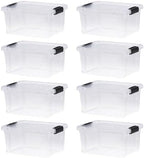 Superio 6.6 Quart Clear Plastic Storage Boxes with Lids, Stackable Organizer Containers, BPA-Free Storage Bins for Home, Office, School & Dorm, 8 Pack by Superio