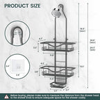 REINHARDT Adjustable Shower Caddy Hanging Rustproof Shower Organizer, Grey - Image 6