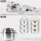 Universal Adjustable Pot Lid Holder Organizer for Cabinet - Upgraded Patented Niceyos 1 Pack Pan Lids Organizers Inside Cabinet Door Wall Mount Pots Top Rack for Kitchen Cupboard Fit 6" to 13" (Black) - Image 6