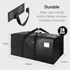 VELVETSURE 12 Pack Heavy Duty Extra Large Moving Bags W/Backpack Straps - Strong Handles & Zippers, Storage Totes For Space Saving, Fold Flat, Alternative to Moving Box and Storage Bin, Black - Image 2