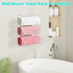HapiRm Rolled Towel Racks for Bathroom - 3-Tier Over The Door & Wall Mounted Bathroom Towel Storage, Hanging Metal Organizer for Towels & Bath Sheets, Space Saving Rack for Bathroom, Camper, RV, White - Image 6
