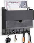 Mail and Key Holder Wall Mount with Storage Drawer & Chalkboard Panel by Lucundm