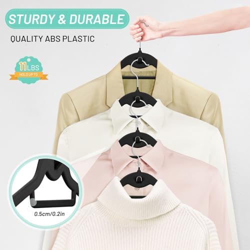 Velvet Stackable Hangers 30 Pack, Clothes Hanger Non Slip Felt with Hook - Image 3