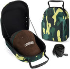GERMUN Hard baseball hat case, Hat Carrier Travel Case with Adjustable Shoulder Strap, Hat cap case for 6 Baseball Caps - Perfect for Traveling (Camo Green) by GERMUN