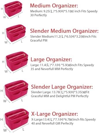 LEXSION Felt Purse Organizer Insert, Tote Bag Shaper Dividers with 5 Sizes - Image 6