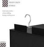 Hanging Closet Organizer and Storage with Bamboo Support, 6-Shelf Closet Hanging Storage Shelves, Closet Organizers Easy Mount Foldable for Bedroom(Black) - Image 5