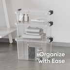 Superio 8.7 Quart Clear Plastic Storage Boxes with Lids, Stackable Organizer Containers, BPA-Free Storage Bins for Home, Office, School & Dorm, 6 Pack - Image 5