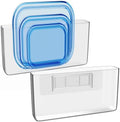 NiHome Acrylic Wall Mount Organizer 2-Pack, Slim Multi-Use Over Cabinet Storage Bins No-Drill Installation, Versatile Use for Kitchen, Bathroom, Office Perfect for Small Accessories (Clear) by NiHome
