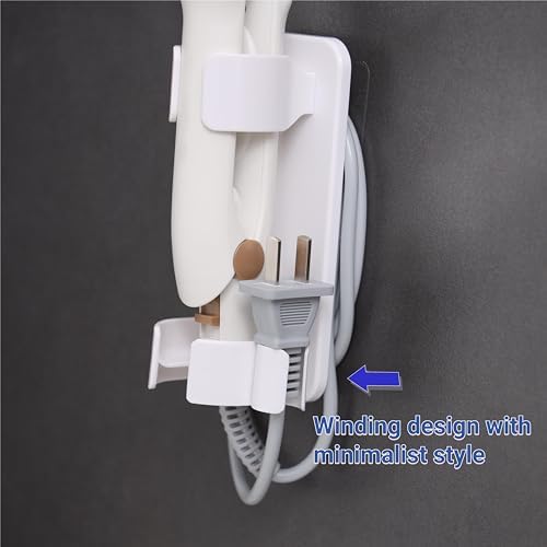 Wall-Mounted Hair Tool Organizer - Curling Iron, Straightener, and Dryer Holder for Bathroom Storage (1 Black) - Image 4