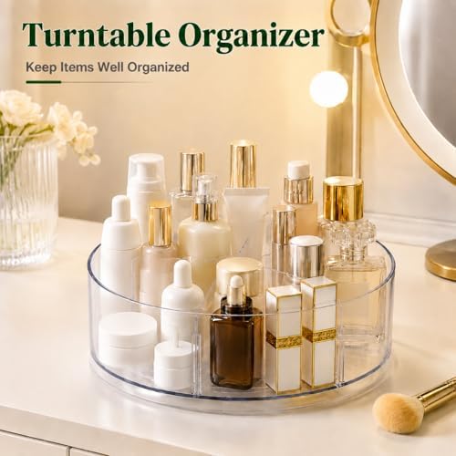 4 Pack Lazy Susan Organizer, 10.5 Inch Turntable Organizer with Non-Skid Base, Lazy Susan Organizer for Cabinet, Kitchen Countertop, Pantry, Refrigerator and Bathroom Storage (4 Pack, 11.5) - Image 4