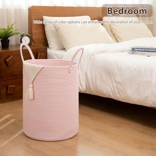 OIAHOMY 80L Nursery Hamper Laundry Basket Laundry Hamper Pink - Image 5