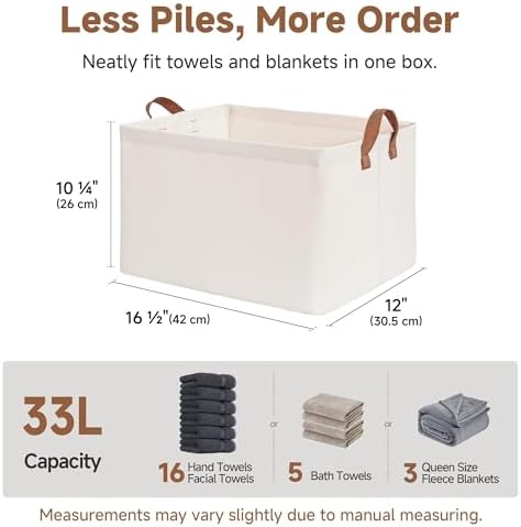 StorageWorks Storage Basket for Shelves, Storage Bins, Natural, 2-Pack - Image 3