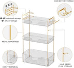 Akinbas 3 Tier Bathroom Organizer Countertop Makeup Perfume Tray Skincare Organizer Comes with Hair Dryer Rack and Toothbrush Holder for Bathroom Dresser Vanity (White) - Image 4