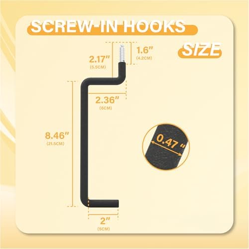 8.46" Screw in Ladder Hooks, 4 Pack Garage Hooks - Image 3