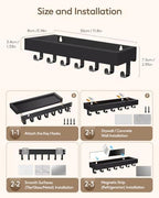 Key Holder Wall Mount Magnetic Adhesive, Key Hooks Rack with Shelf - Image 3