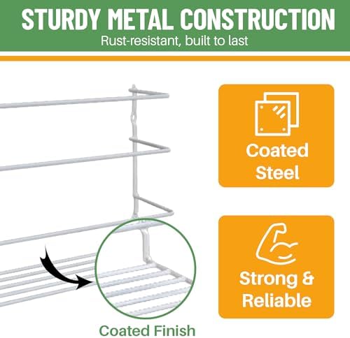 Evelots Kitchen Wrap & Food Bag Organizer Wall/Cabinet Mount, 4-Pack, White - Image 4