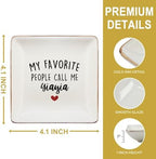 Yiayia Gifts Jewelry Dish Tray, Best Grandma Mother's Day Birthday Gifts from Grandkids Ceramic Jewelry Tray for Rings Earring Bracelet Necklace, Grandmother Gift Trinket Dish for Women - Image 6