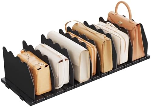 SPACEKEEPER Shelf Divider for Closet, Adjustable Purse Organizers, Black by SPACEKEEPER