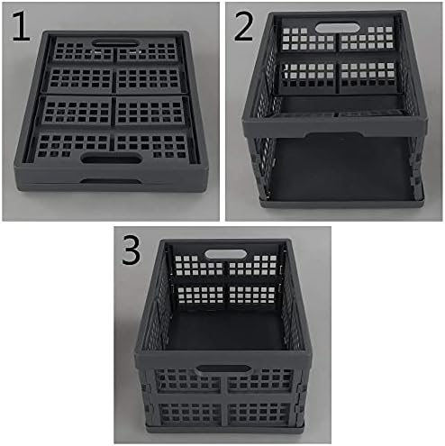 Idotry 3-PACK 15 L Folding Storage Crates, Stackable Collapsible Basket - Image 3