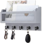 Nekon Mail and Key Holder for Wall Decorative, 11 Inch Mail Holder, Gray by NekonDesign