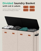 185L Laundry Hamper 4 Section with Lid & Removable Bags - Image 2