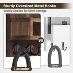 Key and Mail Holder Wall Mount, Key Hanger with Long Storage Box and 5 Hooks for Coat, Dog Leash, Home Decor Rack, House Accessories, Entry Way Organizer 11.8”W x 7.8”H x 3.2”D - Image 5
