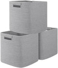OIAHOMY Storage Cubes 11 Inch Storage Bins 3-Pack Woven Square Basket Grey by MasterofSpaceOptimization