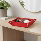 UnionBasic Small Valet Tray, Jewelry Tray for Rings Watches Earrings, Entryway Catchall Caddy for Coins Keys Change, Nightstand Bedside Valet Holder, Trays for Electronic Gadgets, Red - Image 7
