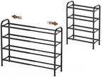 Gonfoam 4-Tier Expandable Shoe Rack,Adjustable Shoe Shelf Storage Organizer Heavy Duty Metal Free Standing Shoe Rack for Entryway Closet Doorway (Black) by Gonfoam