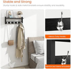 Homode Wall Coat Rack With Shelf, Wood Entryway Hanger With Hooks, Small Floating Pegs for Hanging Coats, Hats, Purses, Backpacks, Black - Image 4