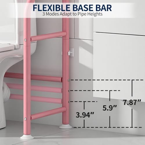 Livilord 3-Tier Over Toilet Storage Rack, Anti-Wobble, Pink - Image 4