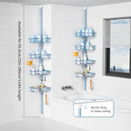 KEGII Shower Caddy Tension Pole, L-Shaped Corner Bathroom Organizer, Blue - Image 6