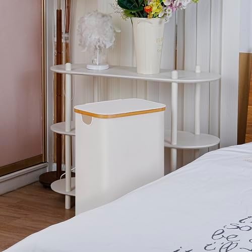 100L Laundry Hamper with Lid, Lagre Basket with Bamboo Handles,Foldable Clothes Hamper Tall Dirty Laundry Basket for Clothes Toys Towels Organizing,Beige - Image 4
