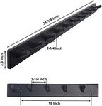 SKOLOO Wall Mounted Coat Rack 38", 10 Hooks, Bamboo, Shaker Style, Black - Image 4