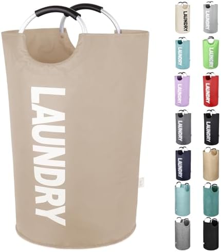 Extra Large Laundry Basket, Big Laundry Hamper Bag with Handles, 130L Brown by SweetMemoLiving