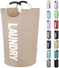 Extra Large Laundry Basket, Big Laundry Hamper Bag with Handles, 130L Brown by SweetMemoLiving