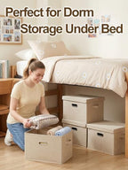 MADHOLLY 4Pcs 27qt Fabric Under Bed Storage Bins with Lids for Dorm Room - Image 3