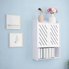 Bathroom Storage Cabinet Wall Mounted, 4-Tier Medicine Cabinet with Door, Small White Cabinet Wall Organizer with Door and Shelf, for Bathroom, Living Room, Entryway, Kitchen, Hallway Small Space - Image 2