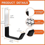 GeeWatom Heavy Duty Steel Garage Hooks,Garage Storage Utility Hooks,Anti-Slip Garage Hooks,Garage Garden Tool Organizer,Steel Wall Mount Hooks, Garden Hose Hanger, Black J Hooks (Large-2PC) - Image 2