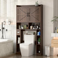 Vabches Over The Toilet Storage Cabinet with Barn Doors, Espresso by Vabches