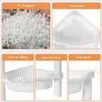 ELYKEN Corner Shower Caddy Standing, 3 Tier Plastic Shower Organizer, White - Image 4
