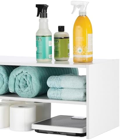 Whitmor Stackable 28" Extra Wide 2-Shelf Storage Organizer,Stackable Wood Combination Shoe Organizer Racks Shelves for Closets, Entryway, Hallway, Garage, White - Image 6