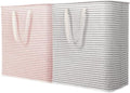 Lifewit 2 Pack Laundry Basket 100L Each, Collapsible Clothes Hamper with Reinforced Handles, Freestanding Waterproof Design for Bedroom and Laundry Room, Grey&Pink 200L Total by Lifewit