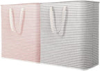 Lifewit 2 Pack Laundry Basket 100L Each, Collapsible Clothes Hamper with Reinforced Handles, Freestanding Waterproof Design for Bedroom and Laundry Room, Grey&Pink 200L Total by Lifewit