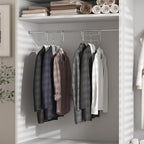 Space Saving Hangers for Clothes: 3 Pack 12 inch Magic Hanger Closet Organizer Metal Heavy Duty Hangers for Shirt Coat Pants Skirt Sorting Storage - Silver - Image 6