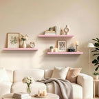 BAYKA Pink Floating Shelves 22.5in, Set of 3, Wall Mounted for Wall Decor - Image 2