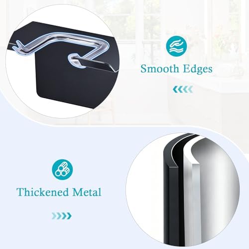 Hair Dryer and Straightener Holder Wall Mounted, Metal Adhesive Hair Tool Organizer for Blow Dryer, Curling Iron, Flat Iron, Bathroom Vanity Salon Barber Shops (Black) - Image 5
