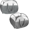 2 Pack Collapsible Laundry Baskets, 90L Large Foldable Laundry Basket, Pop Up Hampers for Laundry, Dirty Clothes Laundry Hamper for Bedroom, Bathroom, Dorm, Laundry Room, Travel or Camping Grey by Bemkoo