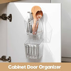 8-Pack Cabinet Door Organizer Adhesive, Hanging Storage Bins, Stick on Small Wall Basket, Makeup Organizer Caddy, Under Inside Cabinet Storage Container for Kitchen, Bathroom Organizer, Office, Dorm - Image 4